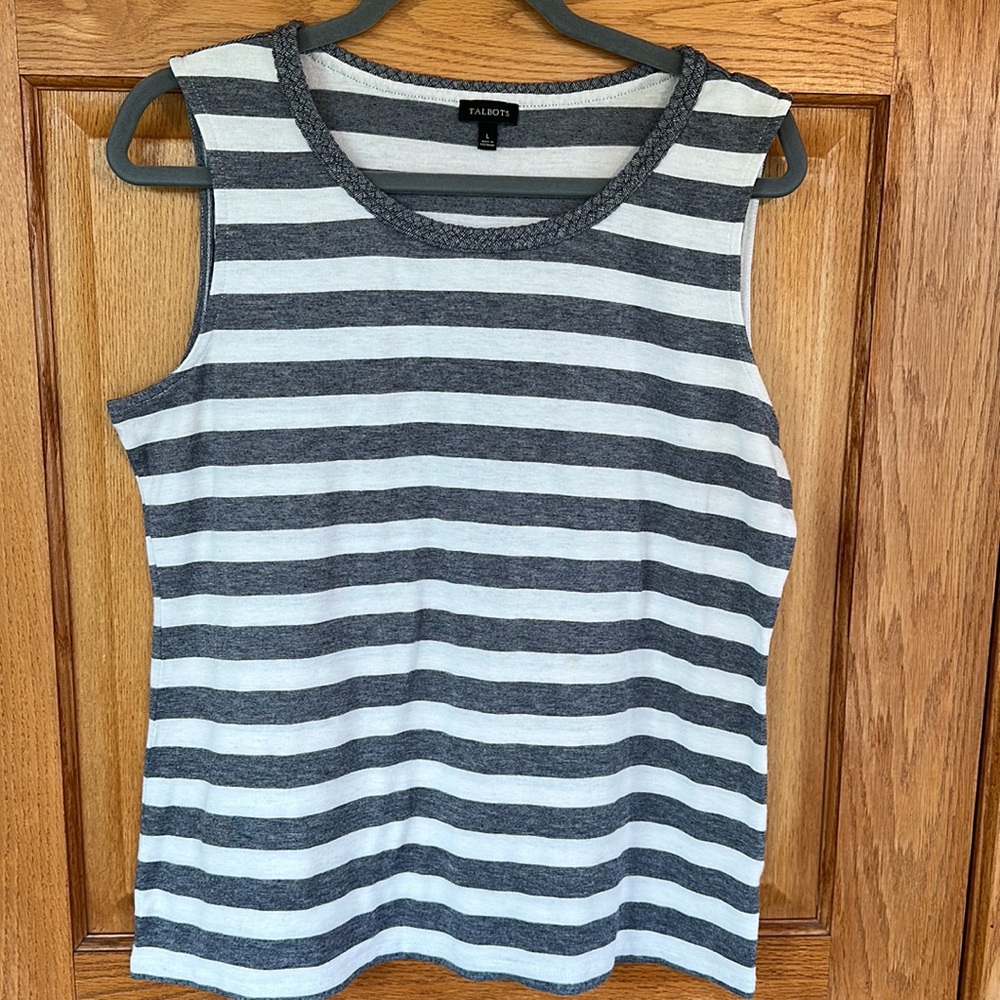 Talbots Tank Braided Neck Trim